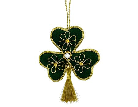 Shamrock Hanging Ornament with Tassel - available April 2025