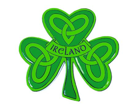 Irish Flag Four Leaf Clover Magnet
